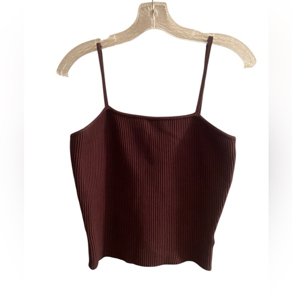 House of Harlow 1960 Tops - House of Harlow 1960 Ribbed chocolate brown Crop knit tank top sleeveless size M
